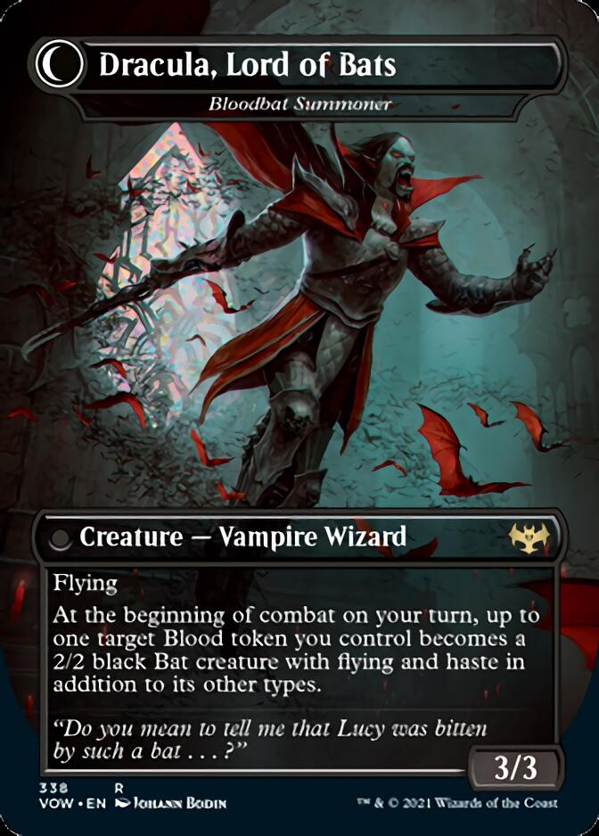 Magic the Gathering Trading Card Game Innistrad: Crimson Vow Rare Voldaren Bloodcaster // Bloodbat Summoner #338 [Dracula Series FOIL]