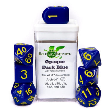 R4I - Dice - Opaque Dk Blue with yellow numbers (15)