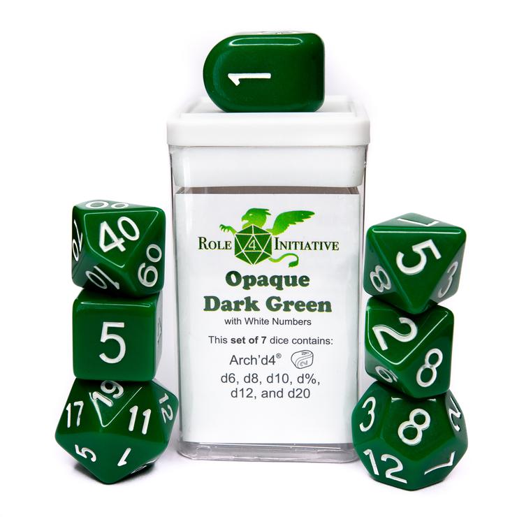 R4I - Dice - Opaque Dk Green with white numbers (15)