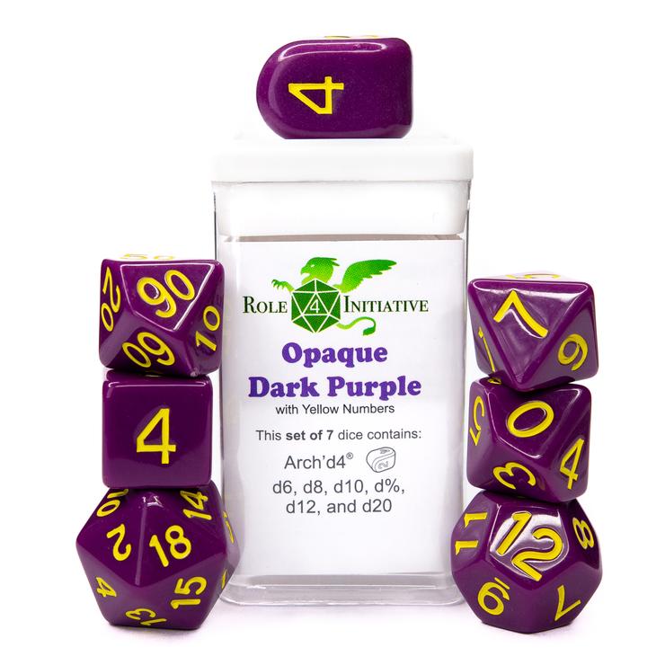 R4I - Dice - Opaque Dk Purple with yellow numbers (15)