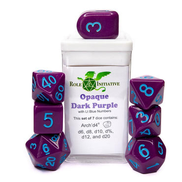 R4I - Dice - Opaque Dk Purple with lt blue numbers (7)