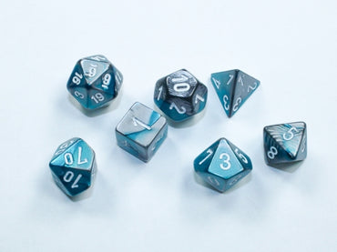 Chessex - Mini Gemini Steel-Teal/White (7)