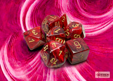 Chessex - Dice Set - Vortex - Burgundy/Gold