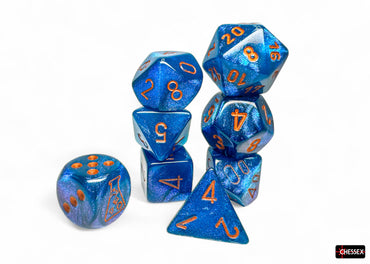 Chessex - Borealis - Midnight/Copper - Polyhedral 7-Die set