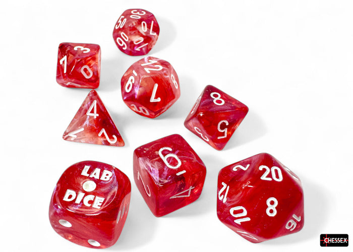 Chessex - Borealis - Passion/White - Polyhedral 7-Die set