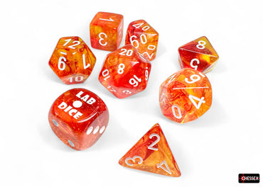 Chessex - Nebula - Molten/White - Polyhedral 7-Die Set