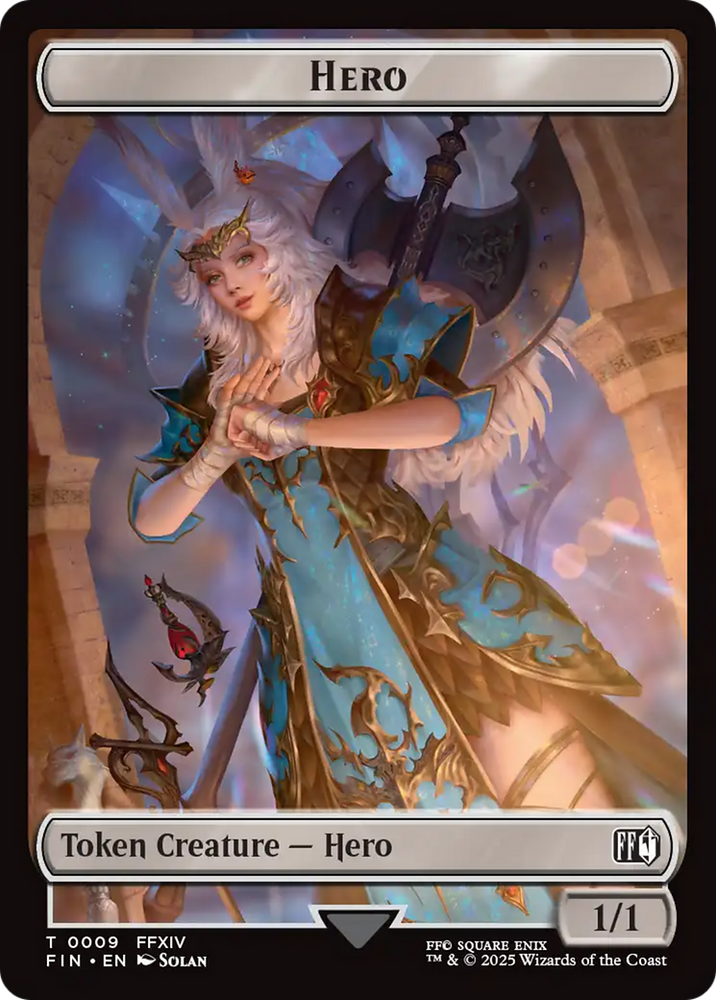 Human Soldier // Hero (0009) Double-Sided Token [FINAL FANTASY Commander Tokens]