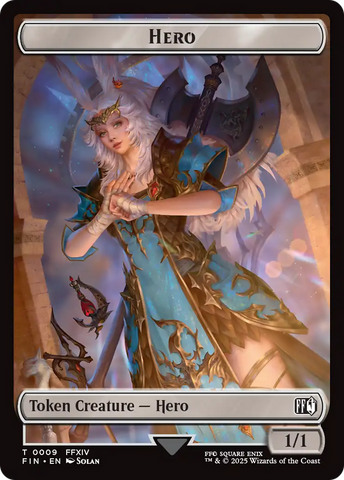 Human Soldier // Hero (0009) Double-Sided Token [FINAL FANTASY Commander Tokens]