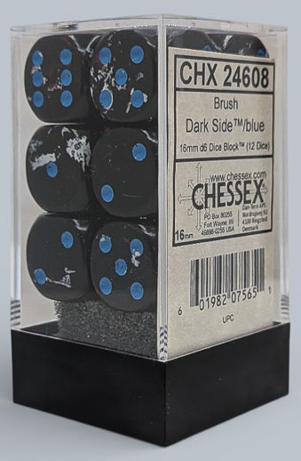 Chessex - Dice set - Brush - Dark Side/blue (12)