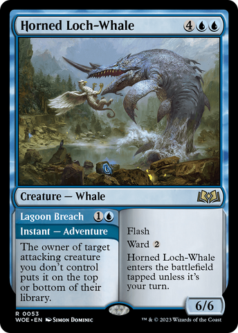 Horned Loch-Whale // Lagoon Breach [Wilds of Eldraine]