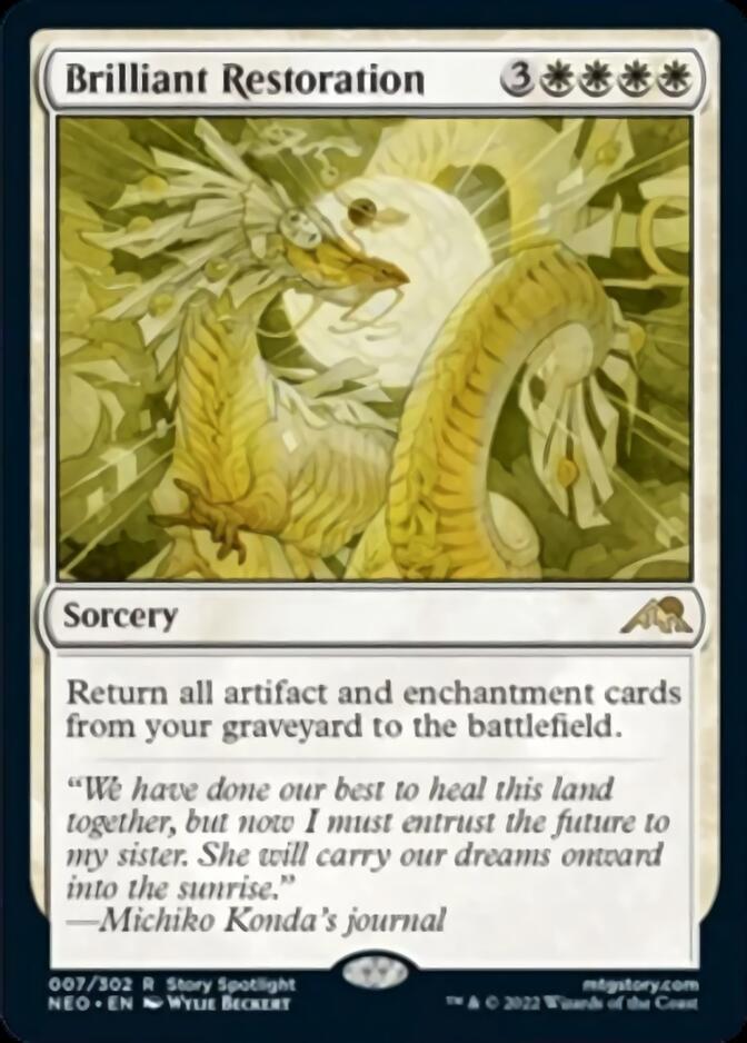 mtg kamigawa neon dynasty cards Magic the Gathering Trading Card Game Kamigawa Neon Dynasty Rare Foil Brilliant Restoration #7