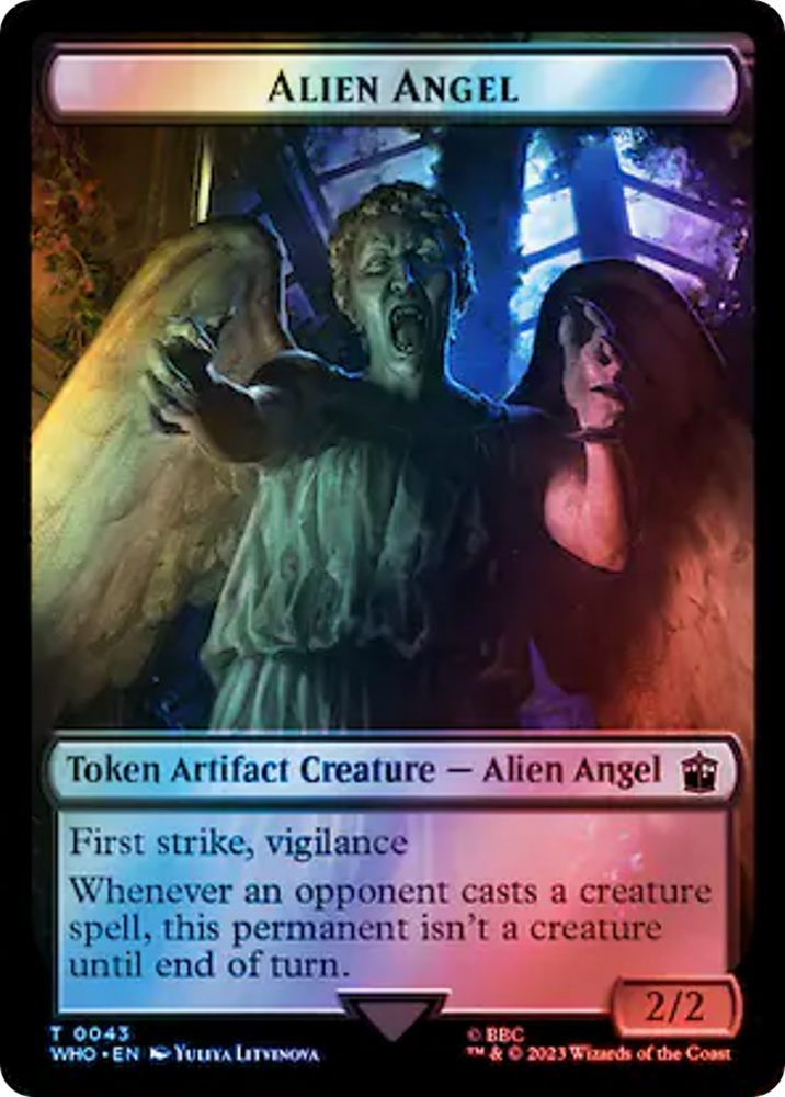 Alien Angel // Food (0057) Double-Sided Token (Surge Foil) [Doctor Who Tokens]