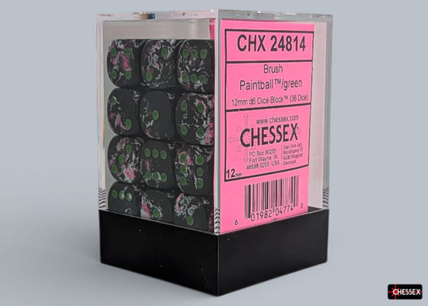 Chessex - Dice set- Brush - Paintball/green (36)