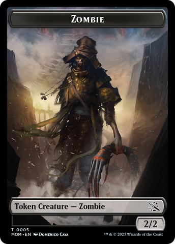 Warrior // Zombie Double-Sided Token [March of the Machine Tokens]