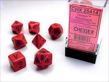 Chessex - Opaque Red/Black (7)