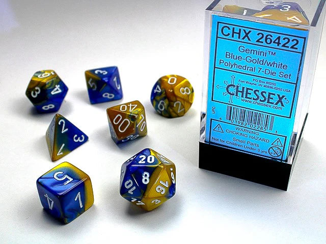 Chessex - Gemini - Blue-Gold/White (7)