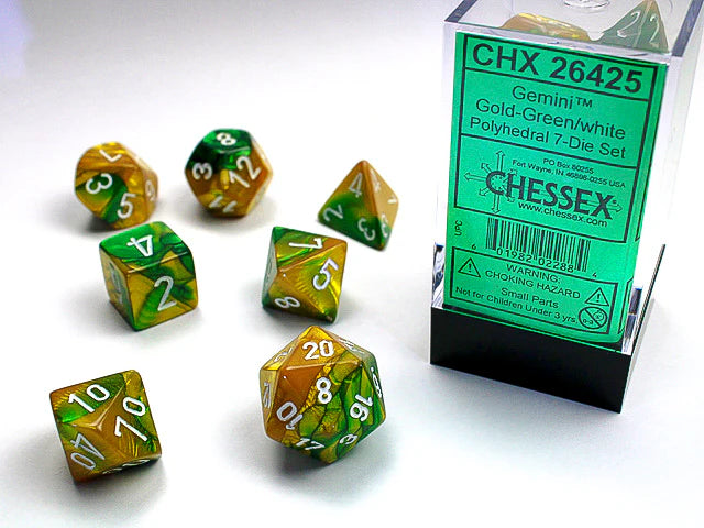 Chessex - Gemini - Gold-Green/White (7)