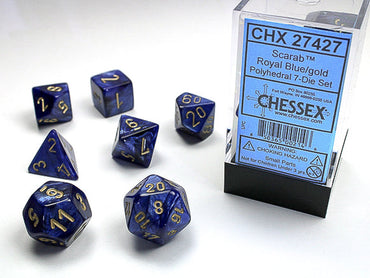 Chessex - Scarab - Royal Blue/gold (7)