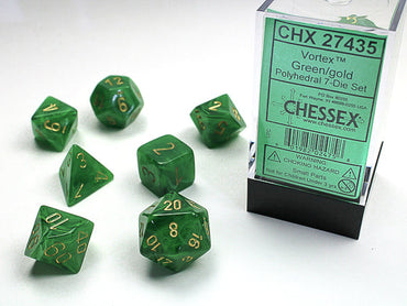 Dice - Chessex - Vortex - Green/Gold