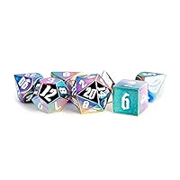 FanRoll - 16mm Resin Poly Dice Set - Rainbow Aegisw White Numbers