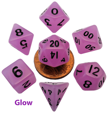 MDG - Dice - Mini - Glow Purple