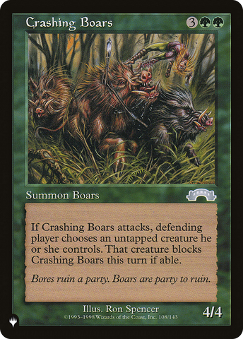 Crashing Boars [The List]