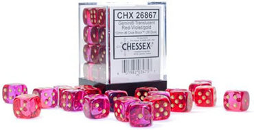 Chessex - Translucent Red-Violet/gold - 36 Dice