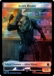 Alien Rhino // Beast Double-Sided Token (Surge Foil) [Doctor Who Tokens]