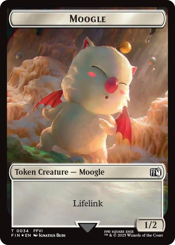 Moogle // Zombie Double-Sided Token (Surge Foil) [FINAL FANTASY Commander Tokens]