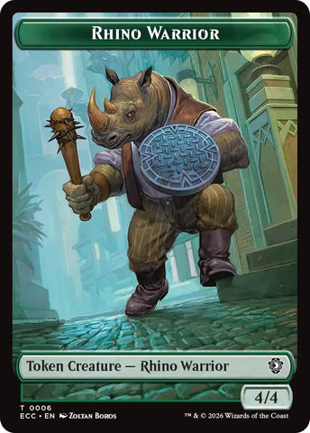 Rhino Warrior // Elemental (0010) Double-Sided Token [Lorwyn Eclipsed Tokens]