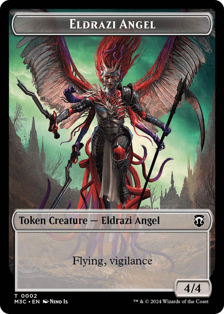 Copy (Ripple Foil) // Eldrazi Angel Double-Sided Token [Modern Horizons 3 Commander Tokens]