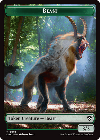 Beast (0010) // Beast (0011) Double-Sided Token [Aetherdrift Commander]