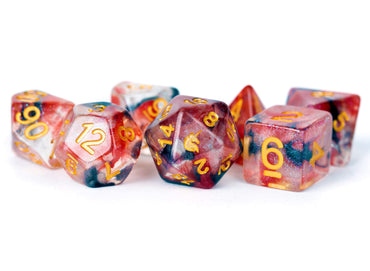 FanRoll - 16mm Resin Poly Dice Set - Unicorn: Phoenix Ash