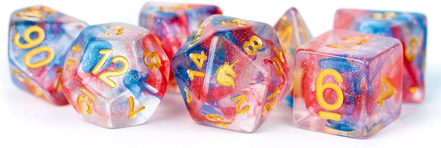 16mm Resin Poly Dice Set - Unicorn - Cosmic Carnival