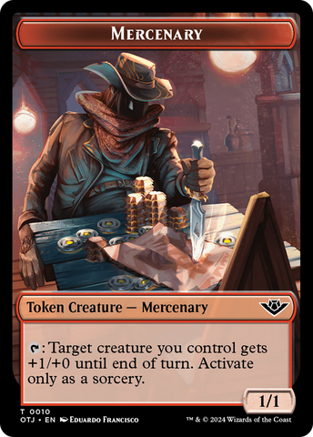 Mercenary // Ox Double-Sided Token [Outlaws of Thunder Junction Tokens]