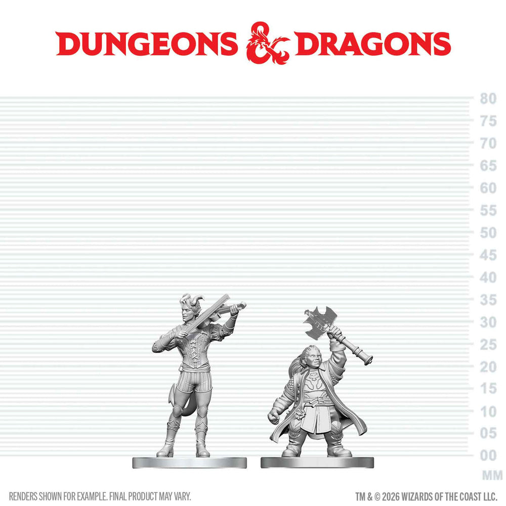 Nolzur's Marvelous Miniatures - Tiefling Bard & Dwarf Cleric