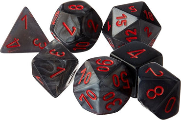 Chessex - Dice Set - Velvet - Black/Red