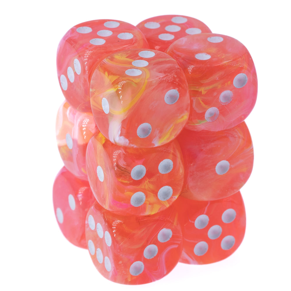 Chessex - Dice set- Festive - Dahlia/white (12)