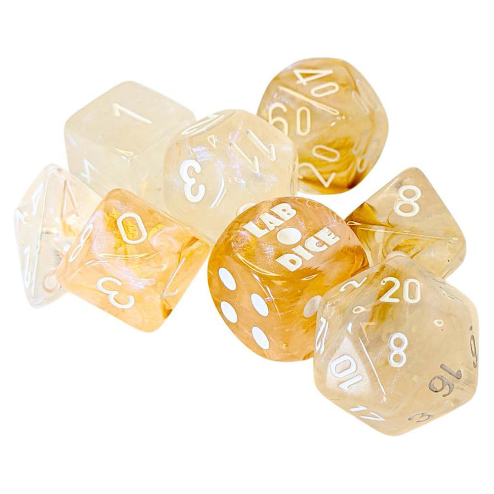 Chessex - Lab Dice - Borealis Champagne/White