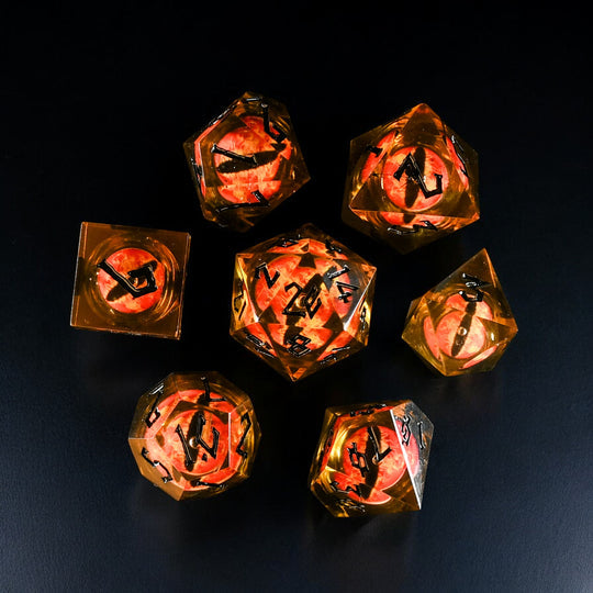 Dice - Misty Mountain Gaming - Dice - Flaming Eye Liquid Core (7)