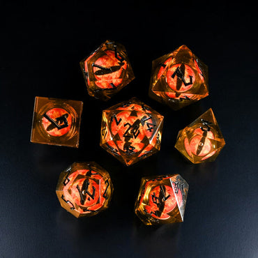 Dice - Misty Mountain Gaming - Dice - Flaming Eye Liquid Core (7)
