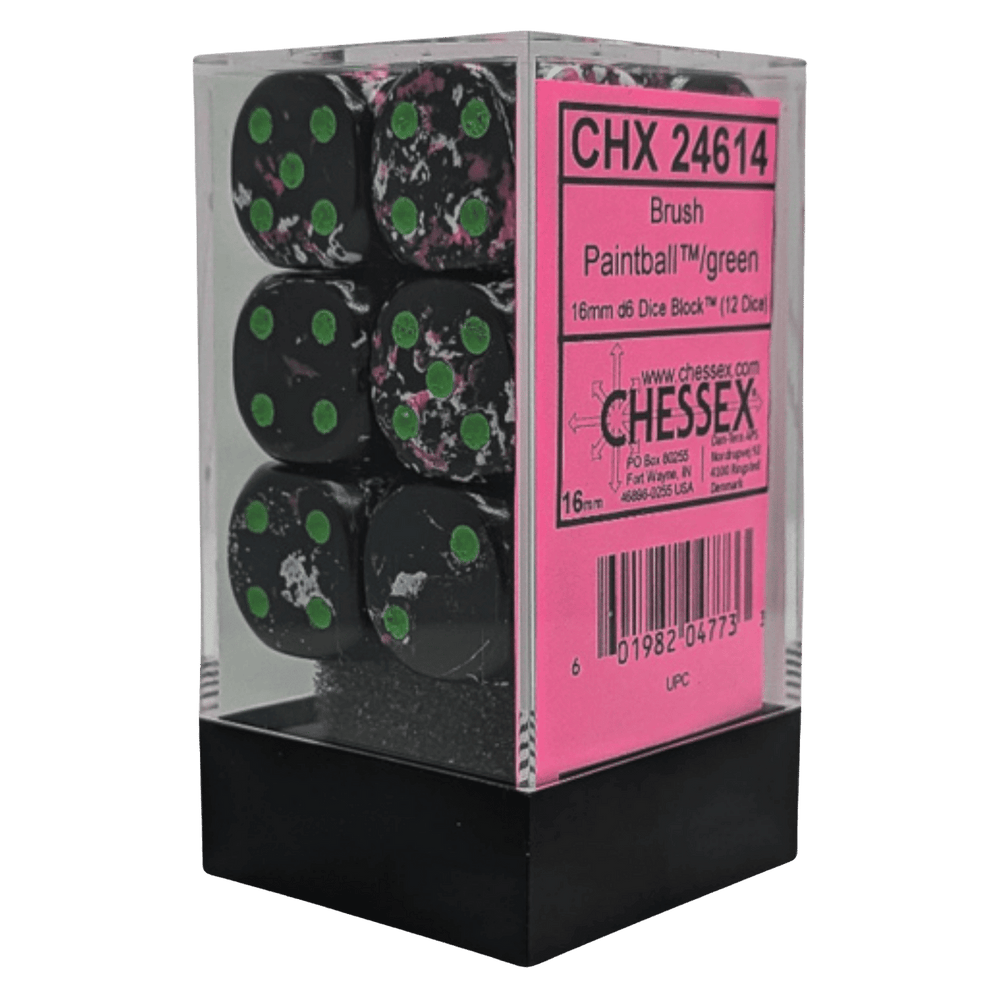 Chessex - Dice set - Brush - Paintball/Green (12)