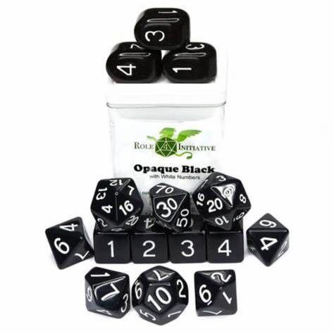 Role 4 Initiative - Opaque Black- 15 Die Set