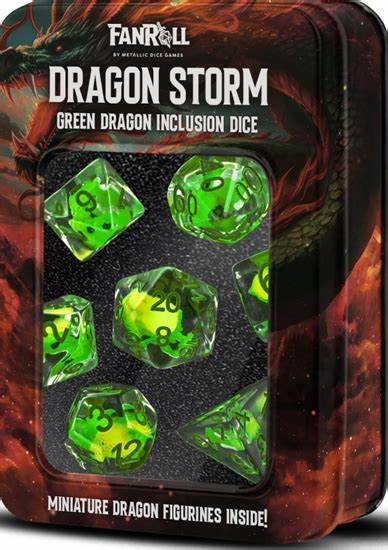 Fan Roll - Dragon Storm - Green Dragon - Dice Set