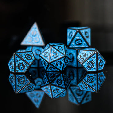Dice - Misty Mountain Gaming - Dice - Temple Ruins Blue Acrylic (7)