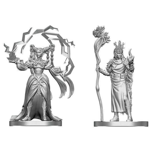 Nolzur's Marvelous Miniatures - Human Druid & Elf Sorcerer