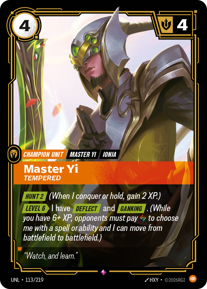 Master Yi, Tempered (Unleashed - 113-219)