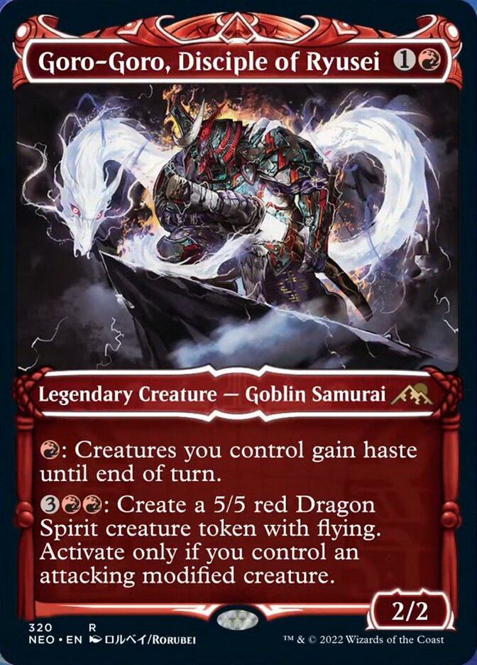mtg kamigawa neon cards MtG Trading Card Game Kamigawa Neon Dynasty Rare Goro-Goro, Disciple of Ryusei #320 [Showcase]