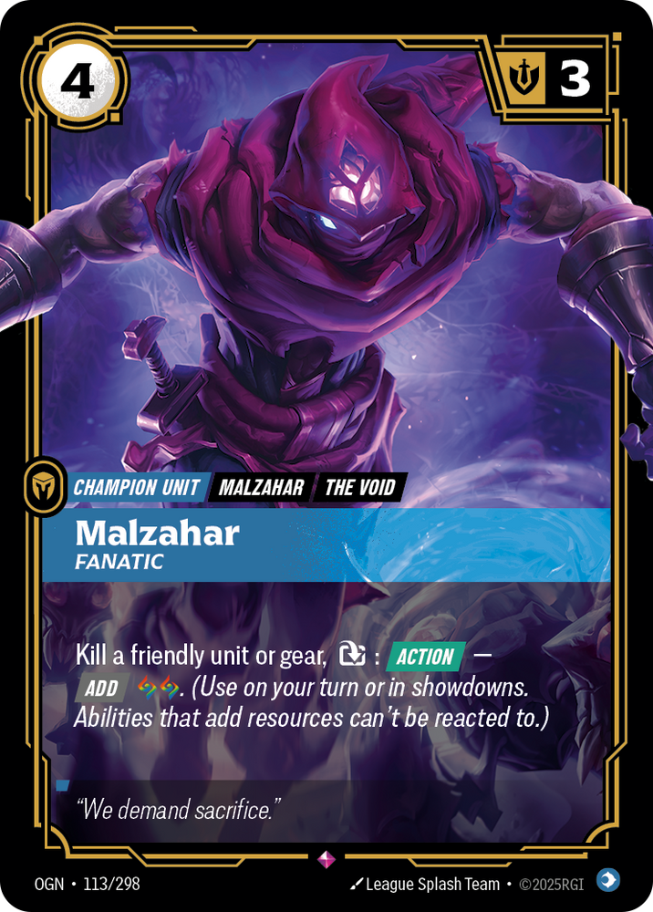 Malzahar, Fanatic (Origins - 113-298)