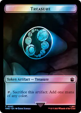 Alien Angel // Treasure (0063) Double-Sided Token (Surge Foil) [Doctor Who Tokens]